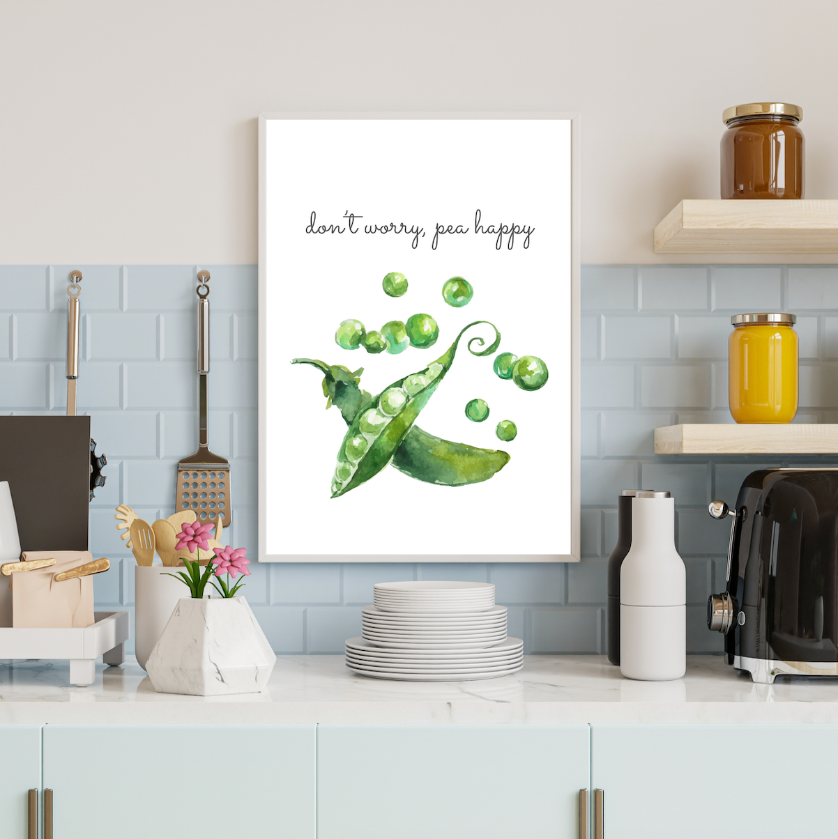 Don't Worry Pea Happy Poster