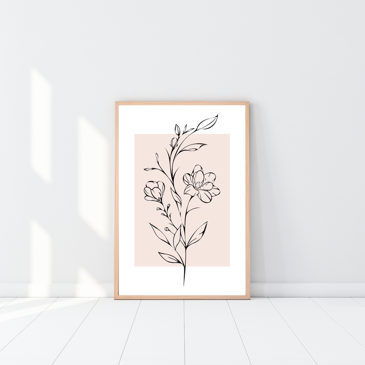 Line Art Flower Poster