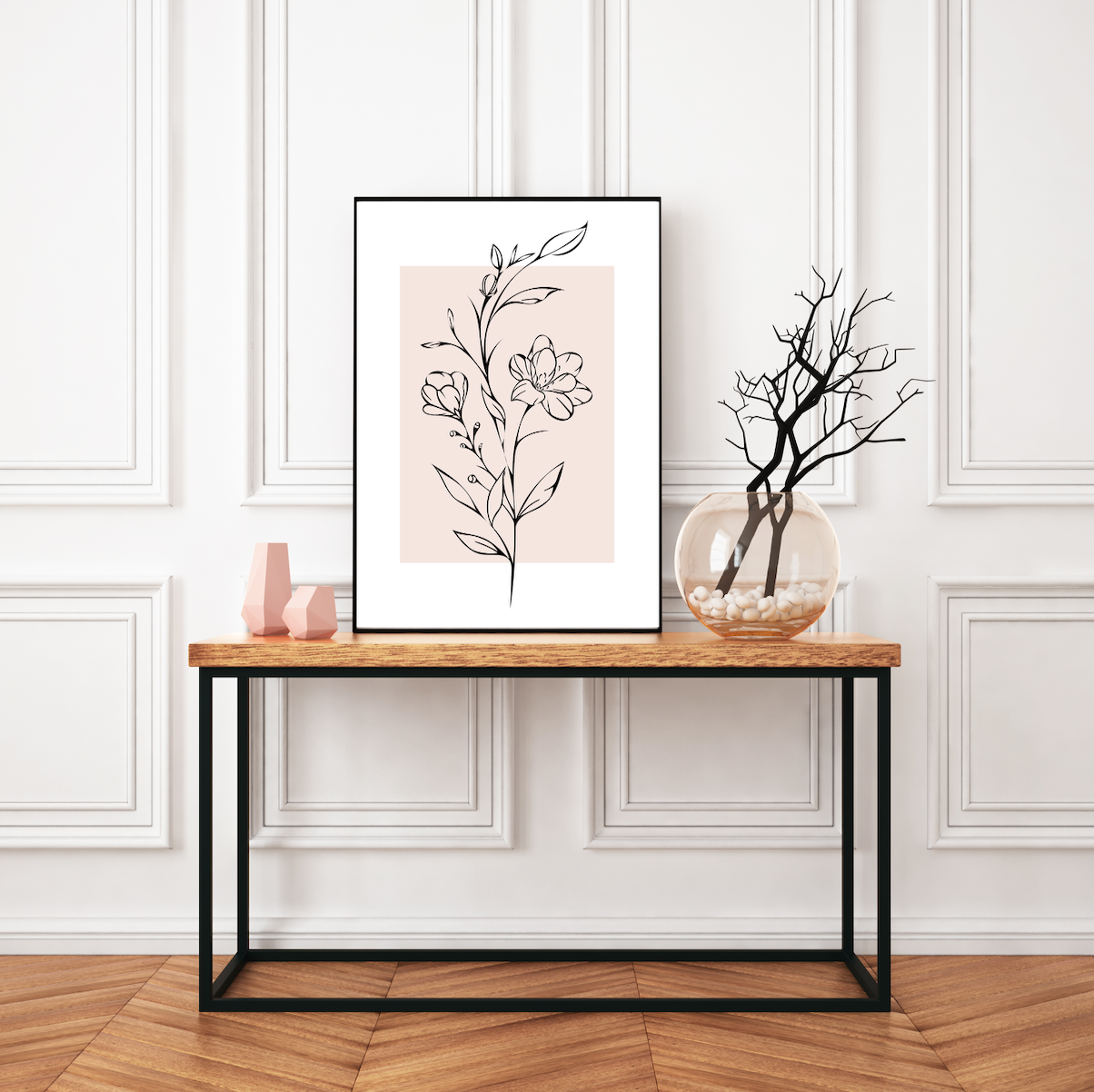 Line Art Flower Poster